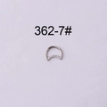 Anneau clicker 16G en acier inoxydable argenté avec incrustation de zircone - Style Arc avec Pavé de Zircone (362-7#)