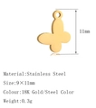 Minimalist stainless steel butterfly pendant in 18K gold finish for DIY jewelry - DY1424 Butterfly Gold