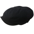Berretto newsboy vintage nero classico con design ottagonale e trama in cotone - 56-60cm / Nero