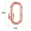 Rose gold oval screw clasp with star zircon inlays measuring 26mm by 13mm - Style 35 (Rose Gold Star Diamond Clasp)