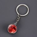 Luminous red moon planet keychain with silver metal ring and glass dome pendant - Standard Spec / Red Moon (11)