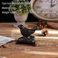 Bougeoir oiseau vintage en fonte marron foncé pour décoration de table rustique - Bougeoir Oiseau en Fonte (8729)