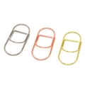 Metallic paperclip pen holders in bright silver, rose gold, and shiny gold finishes - Gold