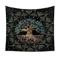 Arazzo artistico Albero della Vita con foglie colorate e mandala celtico nero - QY525-7 Albero della Vita Celtico / 73*95CM