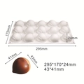 15-cavity white silicone chestnut mold for mousse cake and candles, 295x170x24mm size - 15 Cavity Chestnut MCM-413