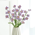 Handmade crochet lavender flower bouquet in white ceramic vase for home decoration - 7-Head Forget-Me-Not Purple