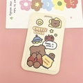 Cremeweiße Cartoon-Bär Kartenhülle mit Acryl-Anhänger und süßen Illustrationen für Schüler - Snack Bär (Ohne Zubehör)