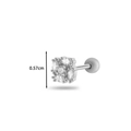 Orecchino a fiore con zirconi e chiusura a vite, dettaglio misura 0,57cm - Stile 5 Cluster Quadrato / Argento