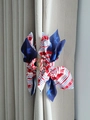 Klassische Haarspange mit Paisleymuster und patriotischem Stern-Streifen-Bogen - Doppelseitige Haarklammer (Rot Weiß Blau Stars and Stripes)