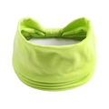 Dettaglio della fascia yoga larga verde neon con trama a maglia e pieghe sul retro - Verde Fluorescente