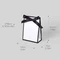 Black and white bow gift bag measuring 19.5x14x7cm with long silk ribbon handles - Large White (10pcs/Pack)