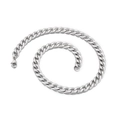 Polished silver stainless steel Cuban link chain necklace with durable lobster clasp - 750x9.5mm