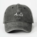 Vintage washed dark grey cotton baseball cap featuring white COOL Aunts CLUB print design - Adjustable / Black