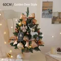 60cm tabletop Christmas tree with golden reindeer, LED lights and champagne ornaments - Golden Deer-45cm