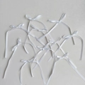 Multiple white satin ribbon bows for elegant cake decoration and party supplies - White Medium (10pcs) 8*13CM