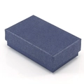 Elegante blaue rechteckige Schmuck-Geschenkbox für Halsketten und Anhänger auf Weiß - Blau Nr. 1 / 8x5x3cm