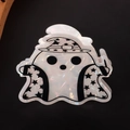 Ghost hair claw clip with star wizard hat in iridescent pearly white for Halloween - Iridescent Wizard Hat Ghost Style