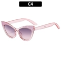 Occhiali da sole gatto per bambini rosa glitterati con lenti sfumate viola - Rosa Trasparente Glitter Rosa / Montatura Rosa Lenti Grigio Rosa