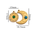Pendentifs soleil et lune en acier doré 18 carats avec dimensions 15mm et 18,5mm - Or-G11 Soleil et Lune