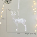 Sparkly white Christmas reindeer ornament with hanging ribbon, size 14.5x11 cm - Reindeer - White Glitter