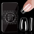 Box of 600 pieces clear sculpted short coffin press on nails with 14 sizes - 09 Coffin Short (600PCS/14 Sizes)