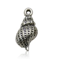 Antique silver finish conch shell animal charm pendant for DIY jewelry making projects - 1Pc Antique Silver Conch 8x18mm