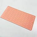 Orange rectangular silicone draining mat with non-slip ridges and hanging hole - Medium (30x14.5cm) / Sakura Pink