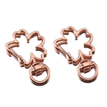 Due fermagli a moschettone a forma di fiore di ciliegio in lega oro rosa con anello - Fiore di ciliegio / 5 Pezzi / Oro rosa