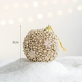 Boule de Noël dorée avec perles et étoiles, ornement de fête suspendu de 6cm - Boule de Noël Étoile Champagne 4 pièces