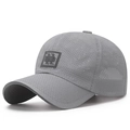 Berretto da baseball in rete grigia traspirante per sport estivi con logo riflettente - Traforato Grigio Chiaro