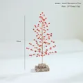32cm Red Christmas tree branch decoration with glitter base and festive red beads - Red Small Tree