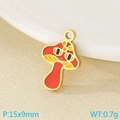 Red mushroom smile charm in golden stainless steel for DIY jewelry 15x9mm - Style 6-Smiley Face Red Mushroom Style (KLJ9557-ZLA)