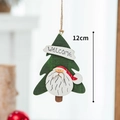 Christmas tree wooden pendant with faceless Santa Claus and Welcome text 12cm - Welcome Santa Claus Christmas Tree Ornament