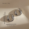 Chic silver water-drop hoop earrings with high-polish finish in 2.2cm size - Silver