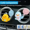 Auto-Lüftungsclips mit Ente und Pinguin Design, drehbarem Ventilator und 4 Dufttabletten - Pinguin + Ente (Inklusive 4 Duftplättchen)