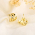 Eleganti orecchini a cerchio a triplo strato in argento sterling S925 placcati oro - Cerchio a Tre Strati / Oro