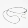 Sleek silver stainless steel snake chain necklace with lobster clasp and adjustable tail - Silver Necklace (PDD942)