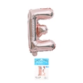 16 inch rose gold letter E foil balloon for birthday party decorations with retail card - 16" / Rose Gold Letter E (With Backing Card)