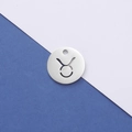 Polished stainless steel round Taurus constellation pendant charm for DIY jewelry making - Taurus