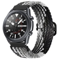 Dettaglio del cinturino in nylon intrecciato tricolore per orologio Samsung Galaxy - Cioccolato Fondente