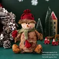 Christmas snowman gift bag with 27x19cm dimensions and Merry Christmas embroidery - Linen Zipper Apple Bag - 3D Snowman