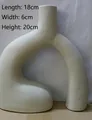 Modern matte white ceramic arch vase in geometric minimalist style, dimensions 18x6x20cm - Guardian Shape (Large) (Grey White)