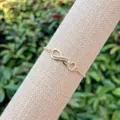 18K gold plated infinity heart bracelet with shimmering zircon micro-pave crystals - Infinity and Heart Intertwined