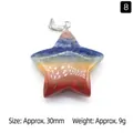 Star-shaped seven chakra crystal pendant with multi-layered natural stones and silver clasp - 30mm Star Pendant