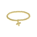 Minimalist 18k gold plated beaded bracelet with a stylish cross star charm detail - Letter X
