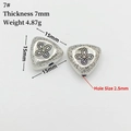Retro triangle silver spacer bead with flower carving, 15mm size for DIY bracelet jewelry - 7# (Flower Triangle)
