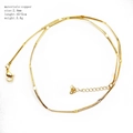 Detail of 45cm gold copper snake chain necklace with flat round charms and 5cm extension - Curb Flat Chain