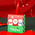 Weihnachts-Geschenkbox mit Weihnachtsmann-Motiv, roter Schleife und grünem Finish - S936 (Grün)