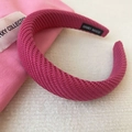 Rose red knitted headband with thick woven texture and handmade tag for women - Yarn / Knitted Pink Headband / Pink