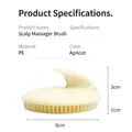 Detail view of apricot scalp massage brush showing 9cm diameter and 3cm handle height - Beige